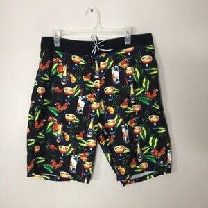 DC Y2K colorful parrots mens board shorts size small swim
